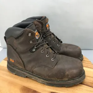 Timberland PRO Pit Boss 6&quot; Steel Toe Work Boots Mens 13 M Brown Leather‎ Lace Up
