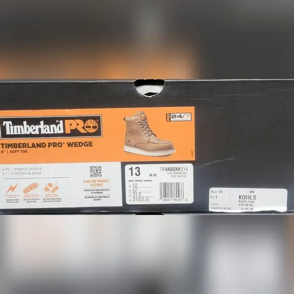 Timberland PRO Wedge 6&quot; Soft Moc-Toe Work Boots Size 13 Oil Slip Resistant New