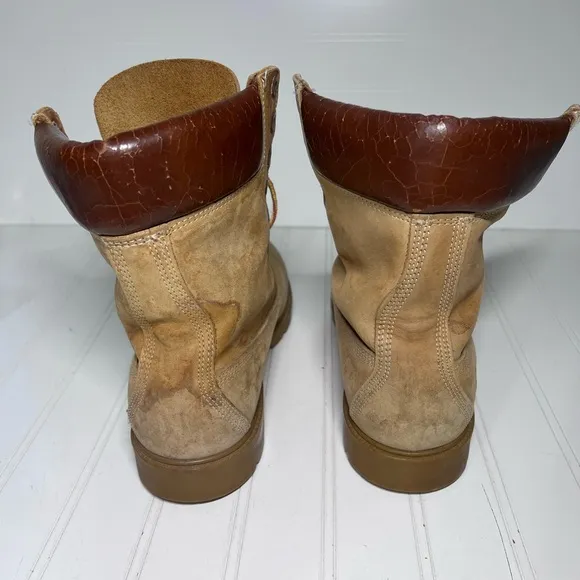 Timberland Tan and Brown High-Top Boots with Rugged Sole vintage USA