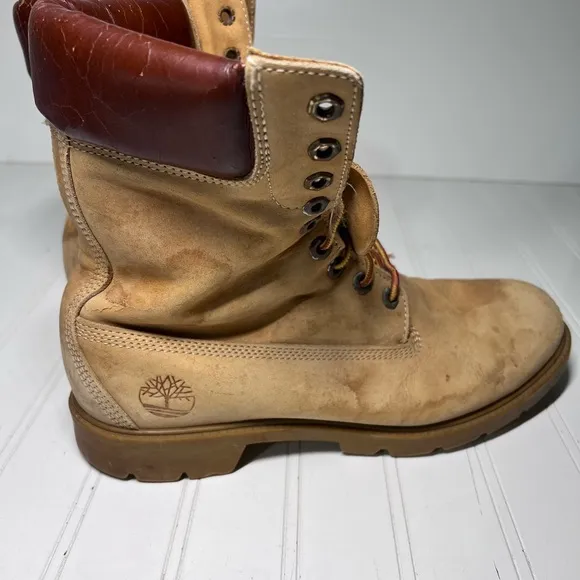 Timberland Tan and Brown High-Top Boots with Rugged Sole vintage USA