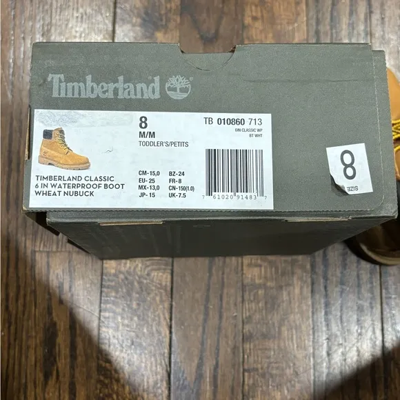 timberland toddler classic waterproof boots size 8