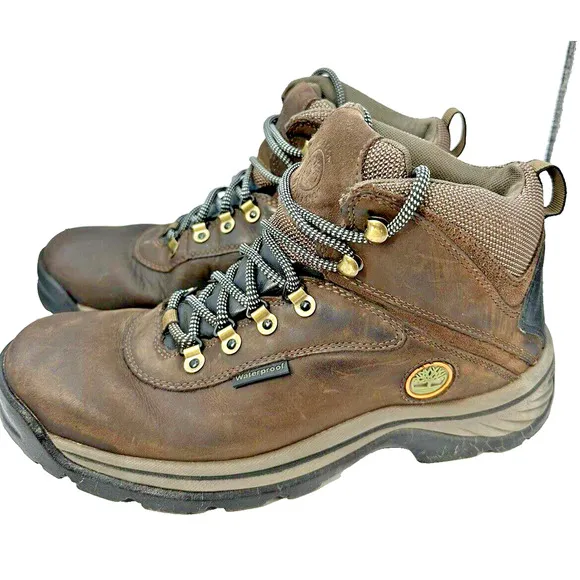 Timberland Tree White Ledge Boots Men's 9 Brown Leather Waterproof Lite EVA