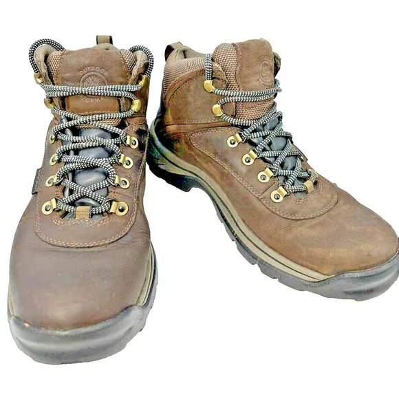 Timberland Tree White Ledge Boots Men's 9 Brown Leather Waterproof Lite EVA