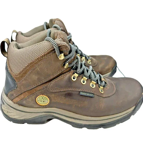 Timberland Tree White Ledge Boots Men's 9 Brown Leather Waterproof Lite EVA