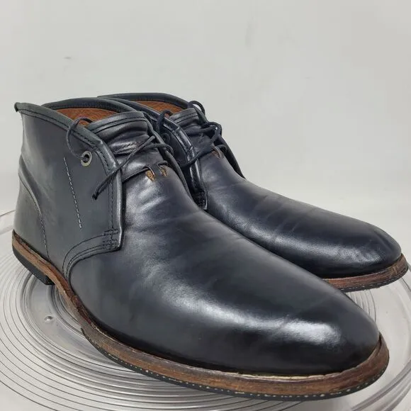 Timberland Wodehouse Mens Sz 9 75510 Black Leather Plain Toe Chukka Boots Shoes