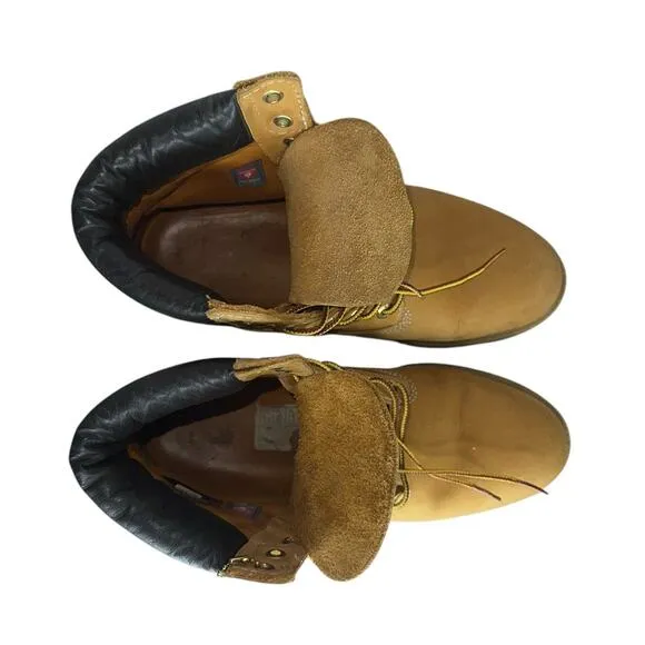 Timberlands Men's Leather Original 6&quot; Classic Work Boots Wheat Size 8