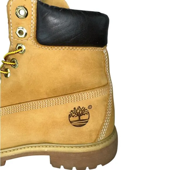Timberlands Men's Leather Original 6&quot; Classic Work Boots Wheat Size 8