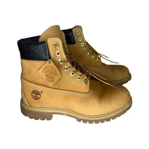 Timberlands Men's Leather Original 6&quot; Classic Work Boots Wheat Size 8