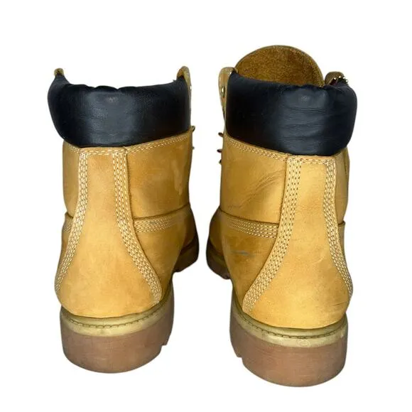 Timberlands Men's Leather Original 6&quot; Classic Work Boots Wheat Size 8