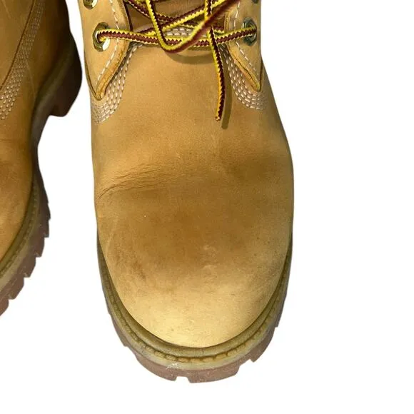 Timberlands Men's Leather Original 6&quot; Classic Work Boots Wheat Size 8