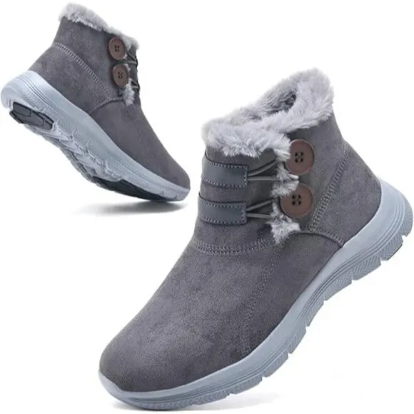 TIOSEBON Women's Winter Ankle Fur Lined Boots Anti-Slip On Resistant Booties Sho