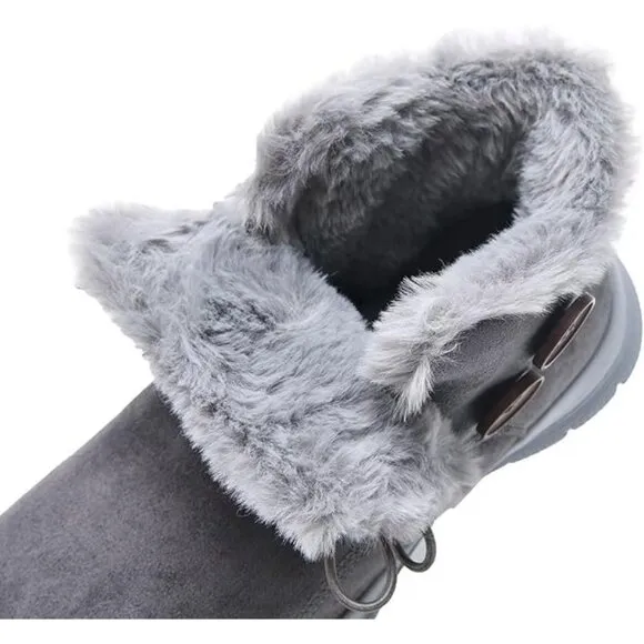 TIOSEBON Women's Winter Ankle Fur Lined Boots Anti-Slip On Resistant Booties Sho