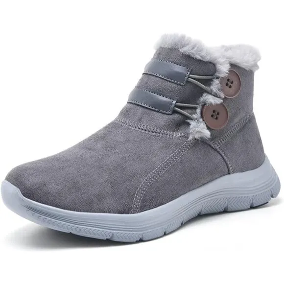 TIOSEBON Women's Winter Ankle Fur Lined Boots Anti-Slip On Resistant Booties Sho