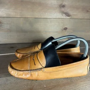 tods gommino womens size 38 shoes brown leather slip on comfort loafers