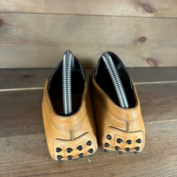 tods gommino womens size 38 shoes brown leather slip on comfort loafers