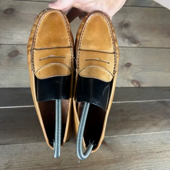 tods gommino womens size 38 shoes brown leather slip on comfort loafers