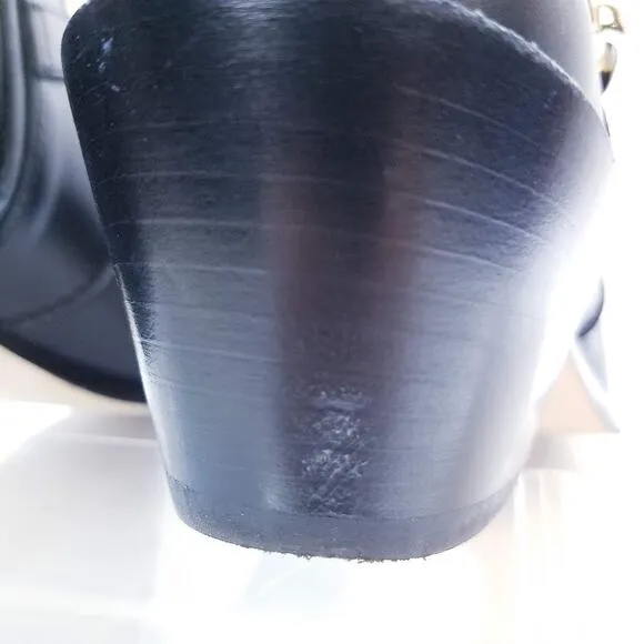 Tod's Tex leather harness heeled ankle boots size 37 black