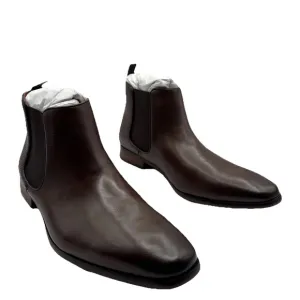 TOMMY HILFIGER Mens Dark Brown Pull-Tab Sesame Toe Block Heel Chelsea Boot 10 M