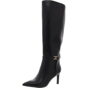Tommy Hilfiger Womens TWJullie Black Solid Faux Leather Knee-High Boots New