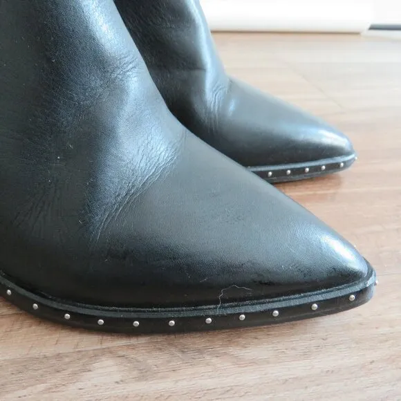 TONY BIANCO Bailey Leather Studded Booties Boots in Black Albany - Size US 6.5
