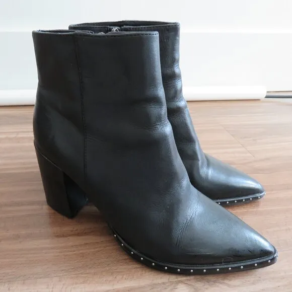 TONY BIANCO Bailey Leather Studded Booties Boots in Black Albany - Size US 6.5
