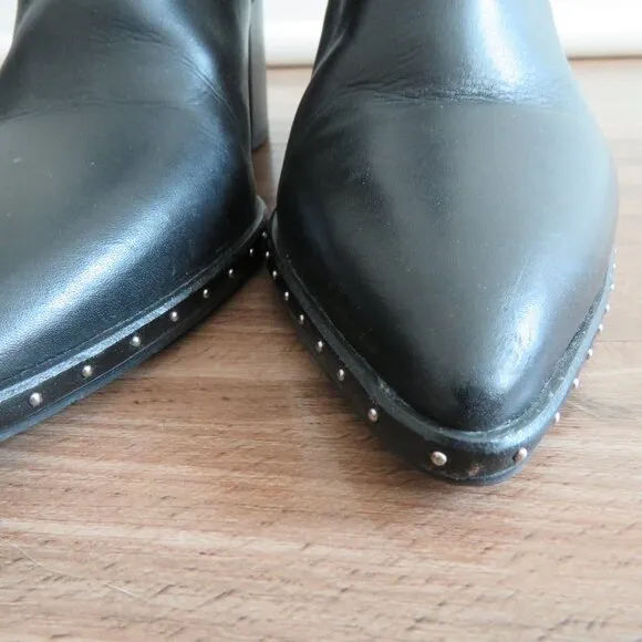 TONY BIANCO Bailey Leather Studded Booties Boots in Black Albany - Size US 6.5