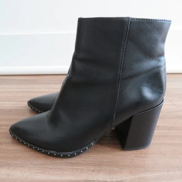 TONY BIANCO Bailey Leather Studded Booties Boots in Black Albany - Size US 6.5