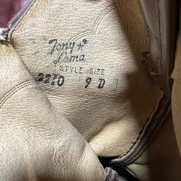 Tony Lama Made in the USA Leather Cowboy Boots Men’s Size 9 Western