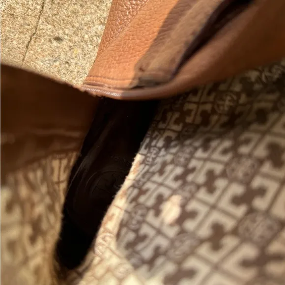 Tory Burch Brown Heeled Boots with Medallion