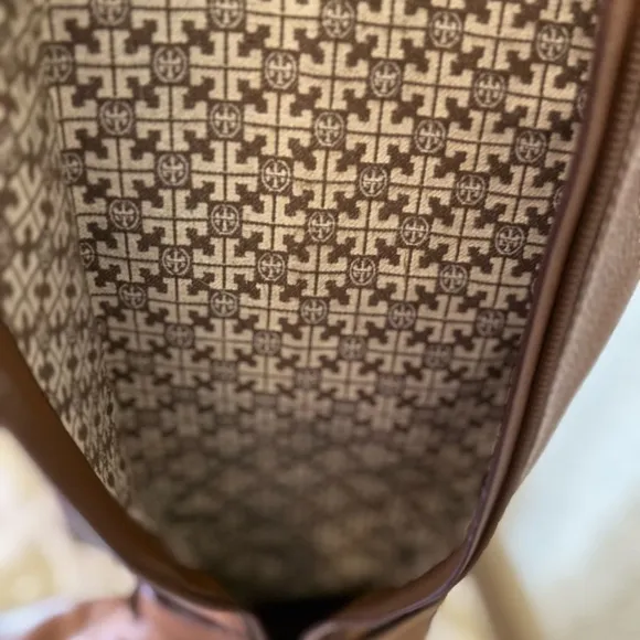 Tory Burch Brown Heeled Boots with Medallion