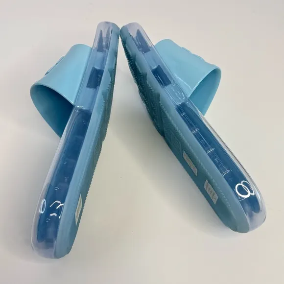 Tory Burch Bubble Jelly Slide Sandals Women's Size 7B Pink In Blue Beach Summer