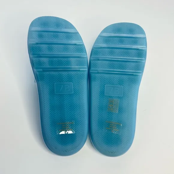 Tory Burch Bubble Jelly Slide Sandals Women's Size 7B Pink In Blue Beach Summer