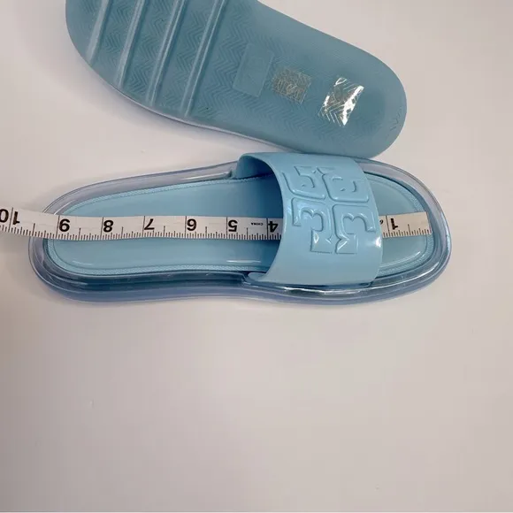 Tory Burch Bubble Jelly Slide Sandals Women's Size 7B Pink In Blue Beach Summer