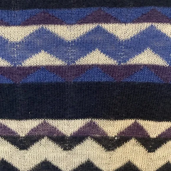 Tory Burch Chevron Stripe Knit Cardigan in Blue