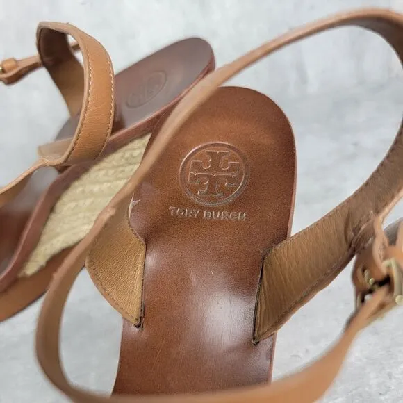 Tory Burch Laurel Ankle Strap Platform Wedge Sandals‎ Size 8.5 Boho Style