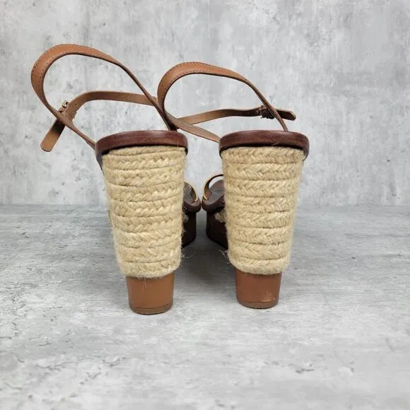 Tory Burch Laurel Ankle Strap Platform Wedge Sandals‎ Size 8.5 Boho Style