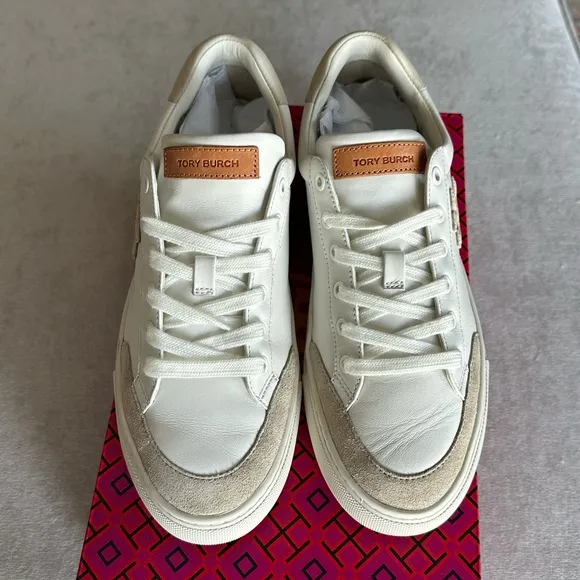 Tory Burch Men's White and Tan Sneakers