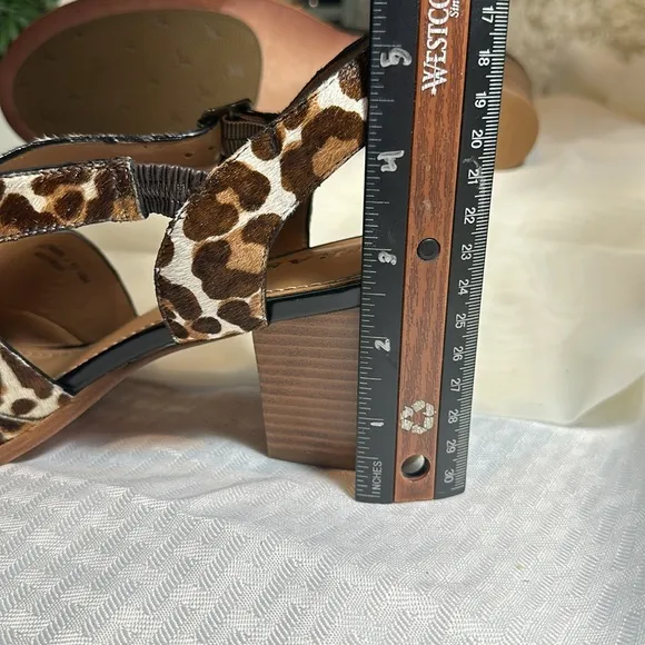 Trask Brand “Charlene” shoes heels sandals leopard open toe 10M NIB