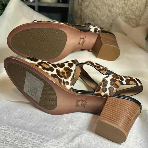 Trask Brand “Charlene” shoes heels sandals leopard open toe 10M NIB