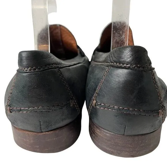 Trask Mens Soft Black &amp; Brown Leather Slip On Penny Loafers Casual Shoes sz 13