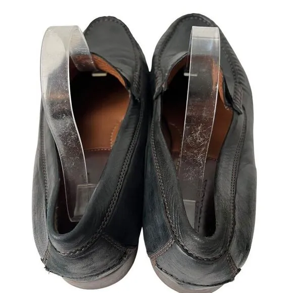Trask Mens Soft Black &amp; Brown Leather Slip On Penny Loafers Casual Shoes sz 13