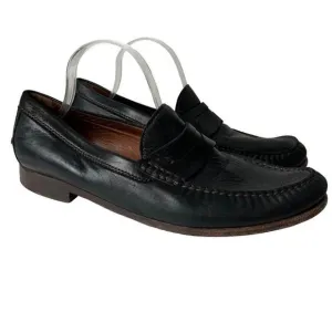 Trask Mens Soft Black &amp; Brown Leather Slip On Penny Loafers Casual Shoes sz 13