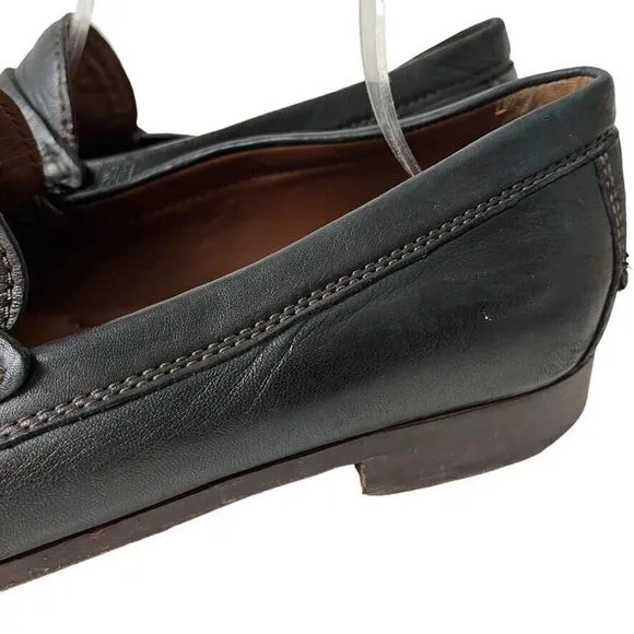 Trask Mens Soft Black &amp; Brown Leather Slip On Penny Loafers Casual Shoes sz 13