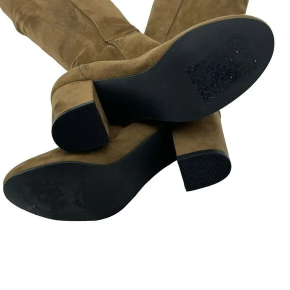 TREASURE &amp; BOND Lynx Stretch Over-the-Knee Microfiber Boots in Camel Size 5.5M