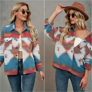 Tribal Treasures Collared Jacket - Blue