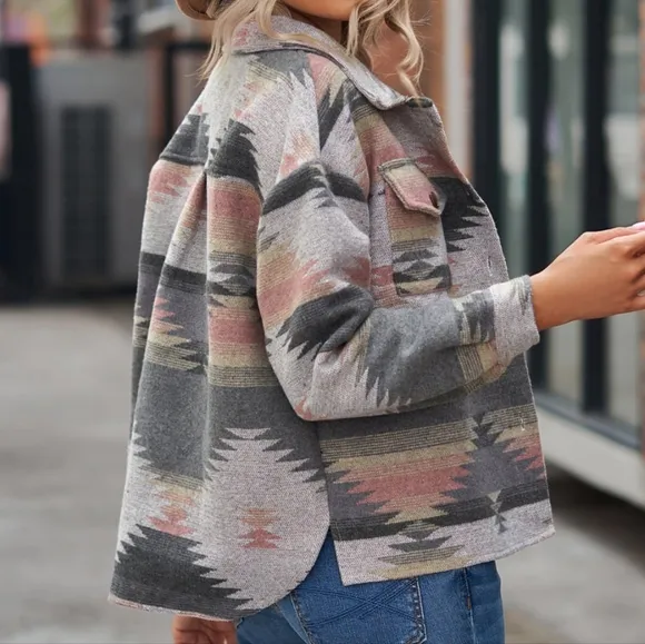 Tribal Treasures Collared Jacket - Pink