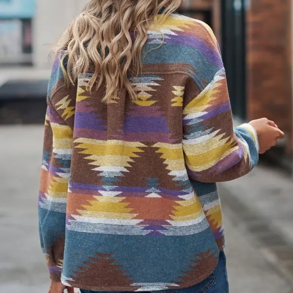 Tribal Treasures Collared Jacket - Purple