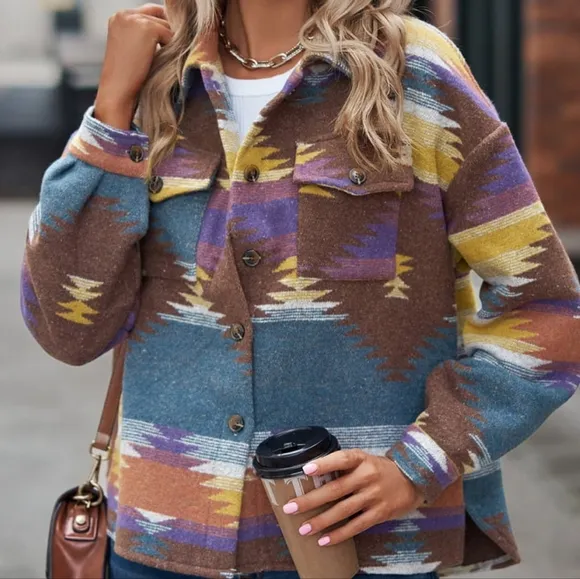 Tribal Treasures Collared Jacket - Purple