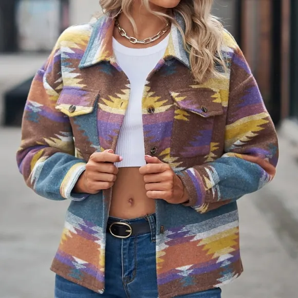 Tribal Treasures Collared Jacket - Purple