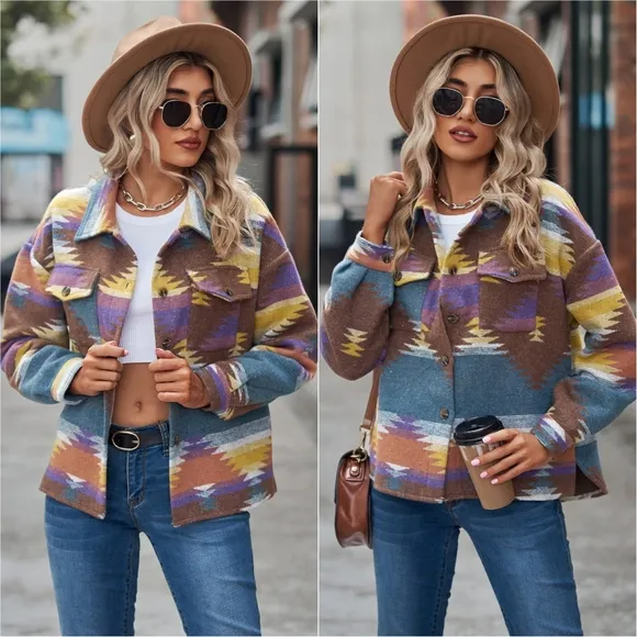 Tribal Treasures Collared Jacket - Purple